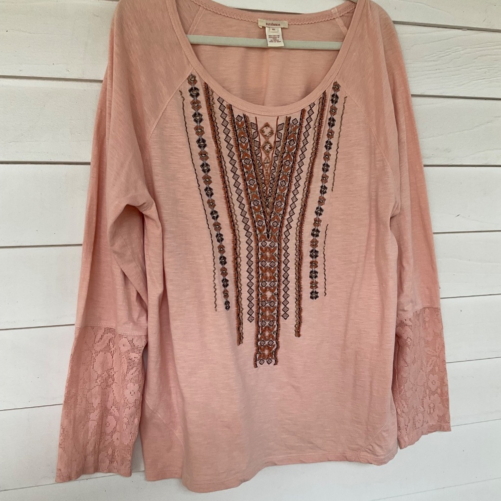 PINK KNIT TOP SUNDANCE LARGE AS IS (See description) - Picture 3 of 6